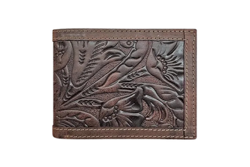 Wrangler Men's Texas Rose Embossed Leather Bifold Wallet