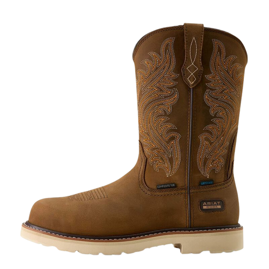 Ariat Men's Distressed Brown Activator Argo Waterproof Round Toe Composite Toe Work Boot