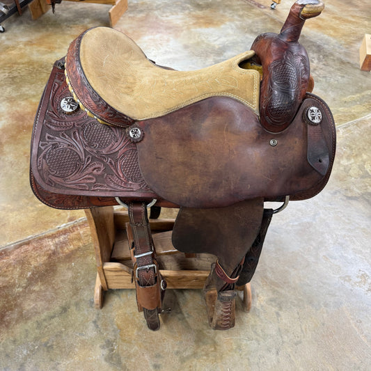 Used R Bar B Workhorse Roper Saddle, 16.25" Seat