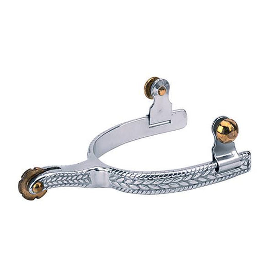 Weaver Ladies Stainless Steel Roping Spur with Engraved Band