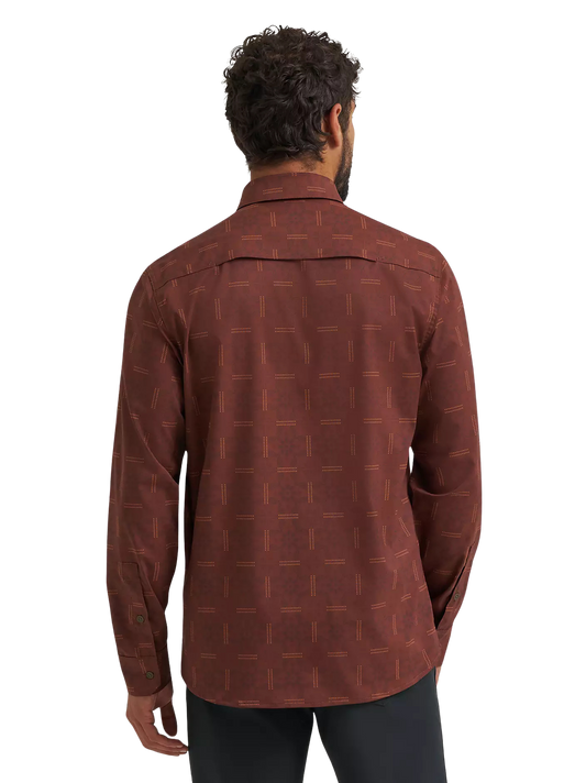 Wrangler All Terrain Gear Men's Live-In Sepia Print Shirt