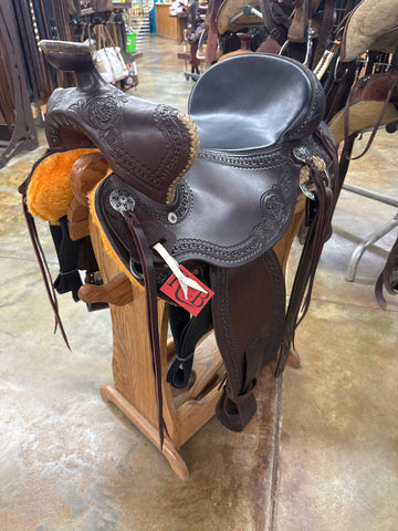 Len Brown Bear Trap Trail Saddle, 16" Seat