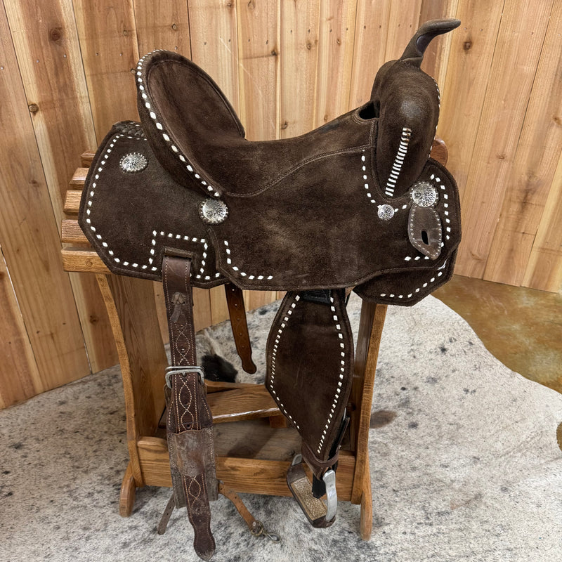Used Master Lightweight Barrel Racer Saddle, 15" Seat