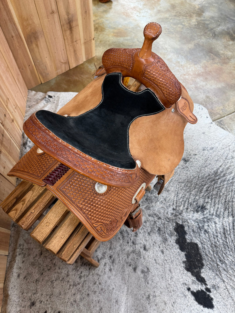 R Bar B Barrel Saddle, 13" Seat