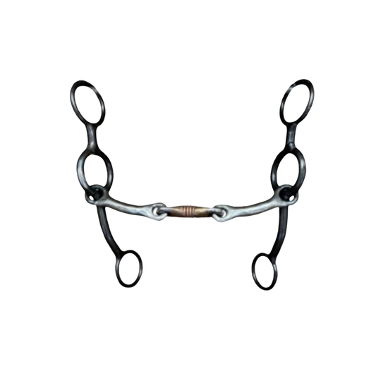 Dutton 3 Piece Dogbone Smooth Bar Short Swept Back Gag Bit