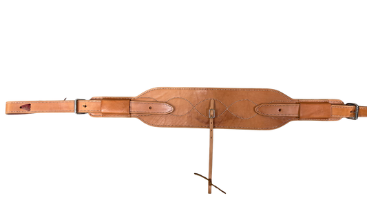 HR 6" Doubled & Stitched Natural Leather Flank Cinch w/Billets