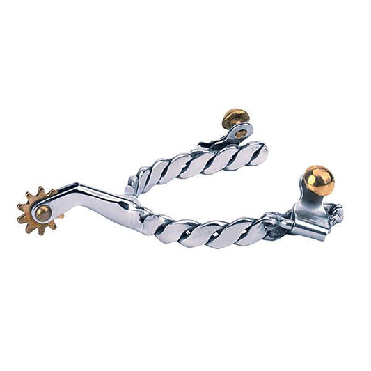 Weaver Men's Stainless Steel Roping Spurs with Twisted Band