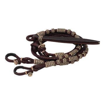 Weaver Braided Brown Romal Reins- 3/8" X 7-1/2'