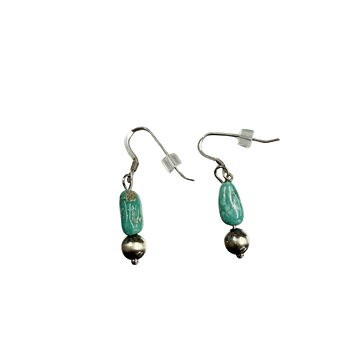 Turquoise with Navajo Pearls Dangle Earrings