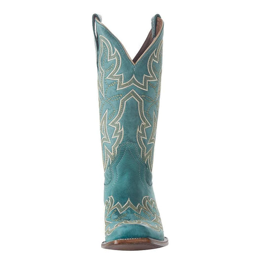 Circle G Women's Embroidery Square Toe Turquoise Boot
