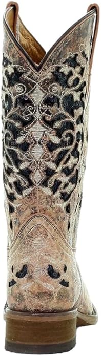 Corral Girls Glitter Inlay/Embroidery Square Toe Western Boot