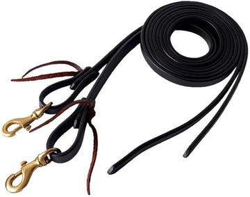 Tucker Black Classic 5/8" Split Reins w/Brass Snaps