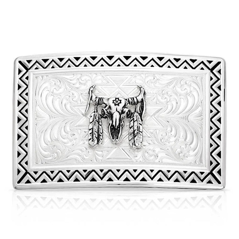 Montana Silversmiths Four Winds Buckle with Buffalo Skull