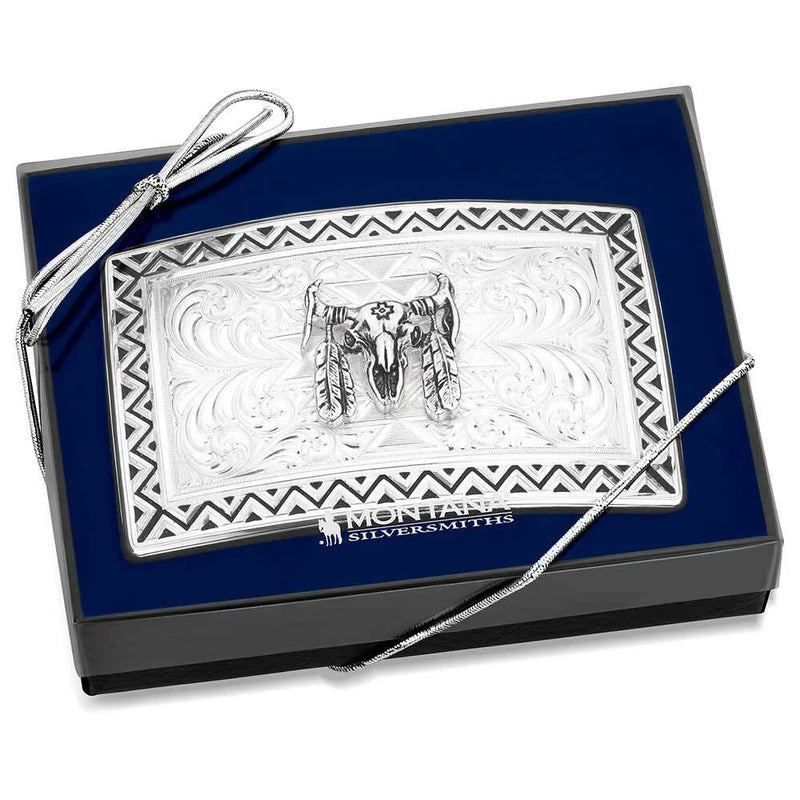 Montana Silversmiths Four Winds Buckle with Buffalo Skull