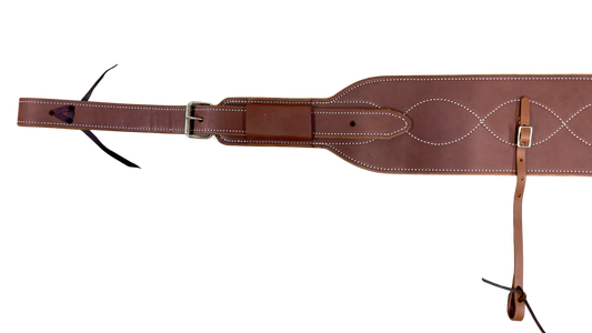 HR 6" Doubled & Stitched Heavy Oiled Flank Cinch w/Billets