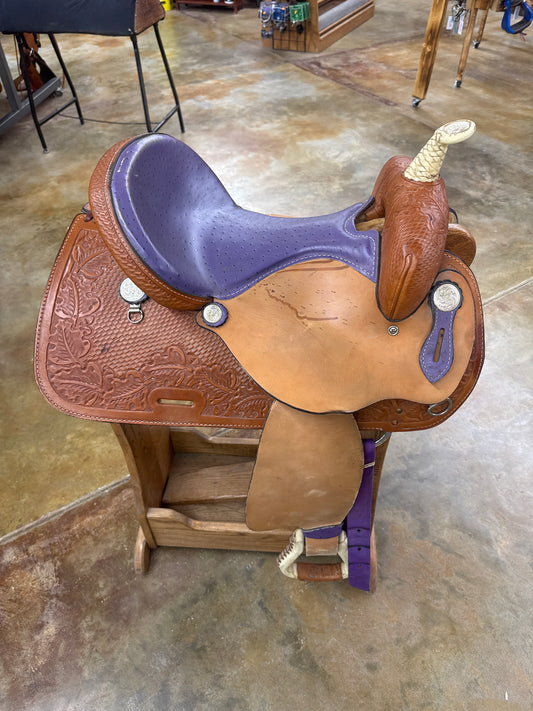 Used Saddle King of Texas Barrel Saddle, 14.5" Seat