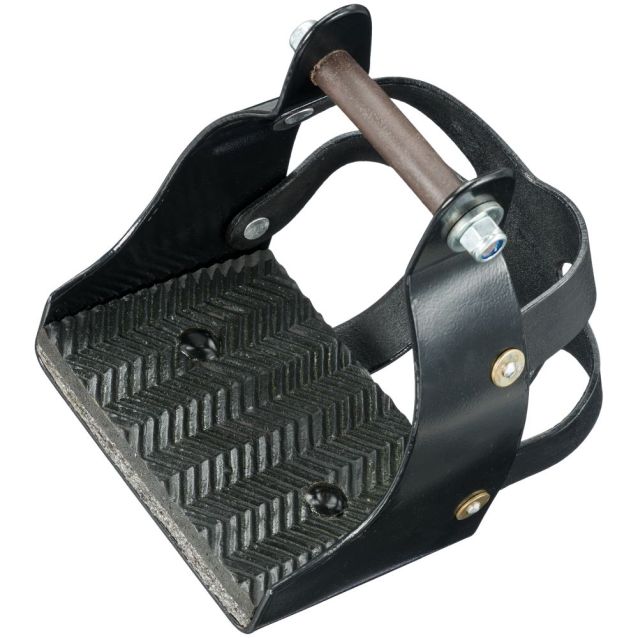 Tough1 Black Metal Endurance Stirrups with Leather Guard