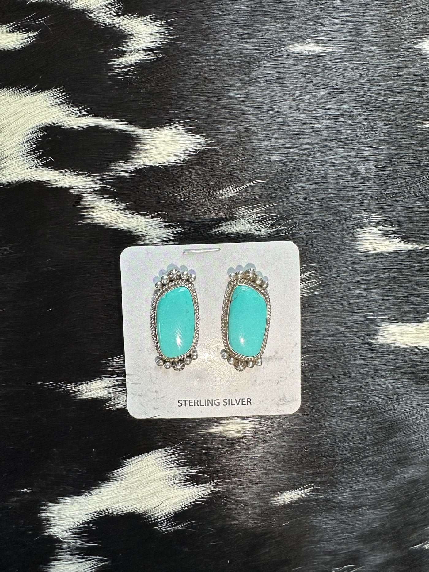 Turquoise (Real) & Sterling Silver Earrings