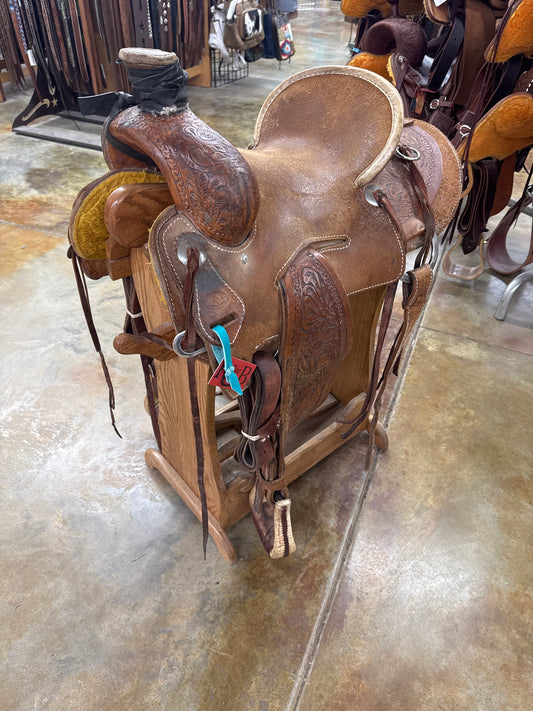 Used Heart of Texas Seat Rig Ranch Saddle, 15"