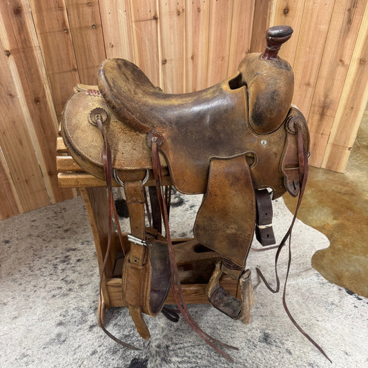 Used R Bar B Workhorse Seat Rig Ranch Saddle, 15.5" Seat