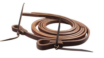 R Bar B Extra Heavy Harness Split Reins with Water Loops-3/4"X8'
