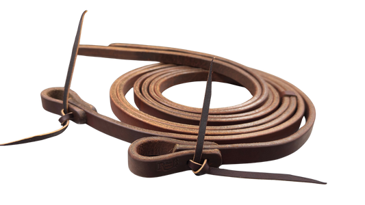 R Bar B Extra Heavy Harness Split Reins with Water Loops-3/4"X8'
