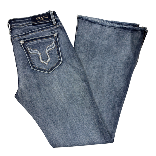 Grace in LA Women's Easy Fit Flare Jeans