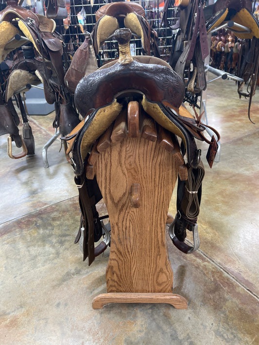 Used Allen Ranch Barrel Saddle, 14" Seat