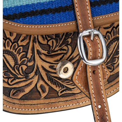 Tough 1 Leather Saddle Bag w/Hand Weaving