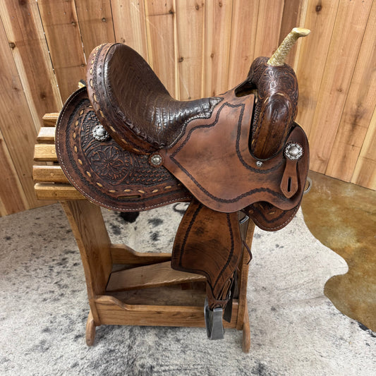 Used Triple Creek Barrel Saddle, 13.5" Seat