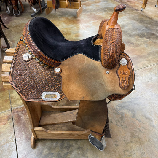Used R Bar B Barrel Saddle, 13.5" Seat