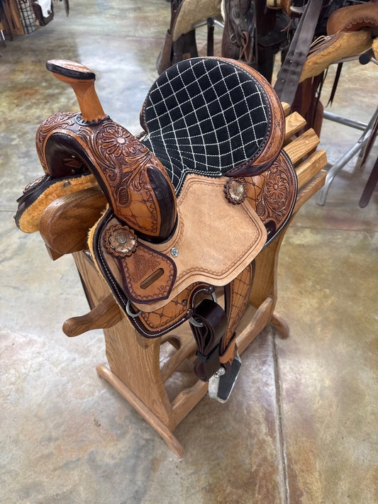 Cowboy Pro Youth Barrel Saddle, 12" Seat
