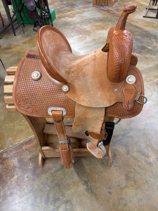 Used R Bar B Barrel Saddle, 12" Seat
