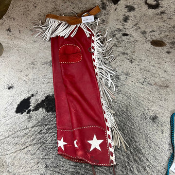 Used Red Leather Chaps