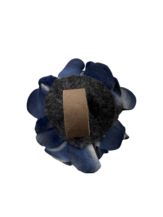 Hand Dyed Velvet Flower Slide with Rhinestone Center