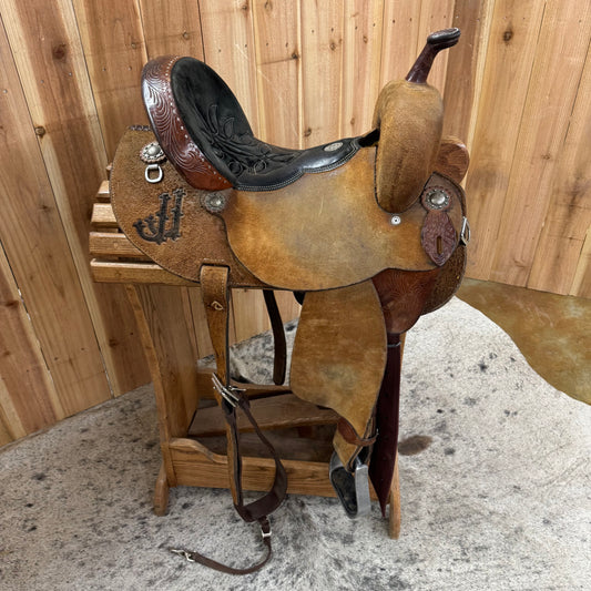 Used Double J Pozzi Pro Barrel Saddle, 14" Seat
