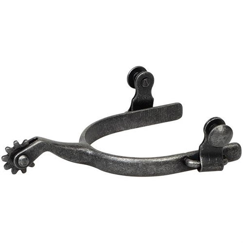 Weaver Men's Buffed Black Roping Rowel Spurs with Plain Band