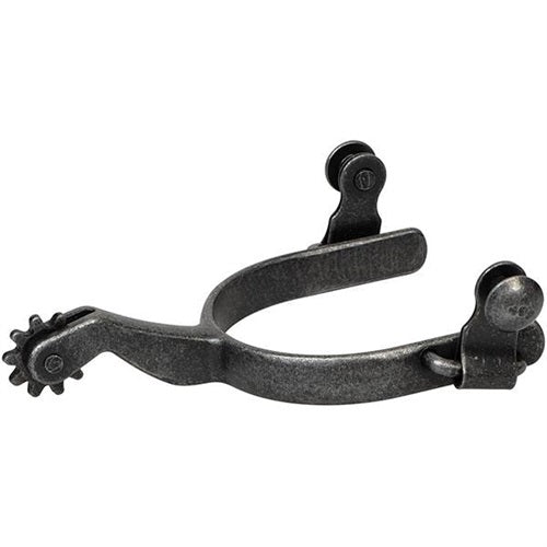 Weaver Ladies Buffed Black Roping Rowel Spurs with Plain Band