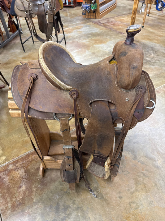Used R Bar B Workhorse Seat Rig Ranch Saddle, 14" Seat