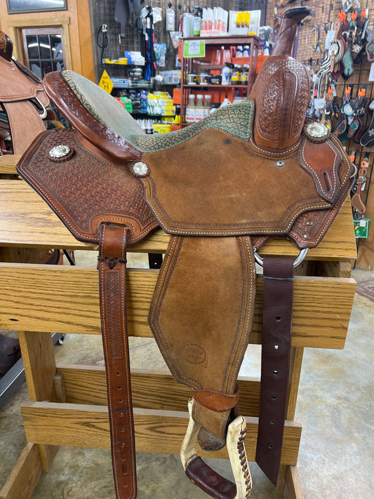 Used Trails End Barrel Saddle, 15" Seat
