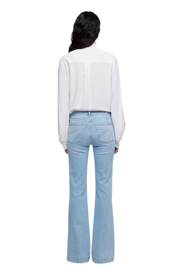 7 for all Mankind Women's Dojo Indigo Bloom Trouser Jeans