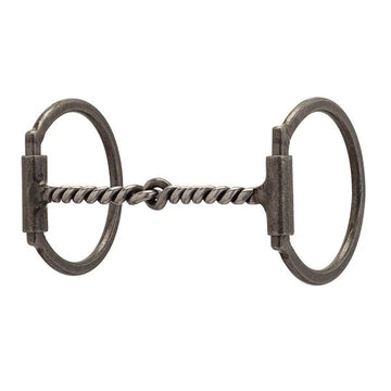 Weaver Pro Series Offset D-Ring 5" Sweet Iron Twist Buffed Black Snaffle Bit