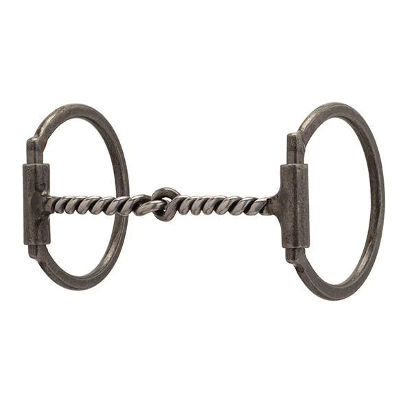 Weaver Pro Series Offset D-Ring 5" Sweet Iron Twist Buffed Black Snaffle Bit