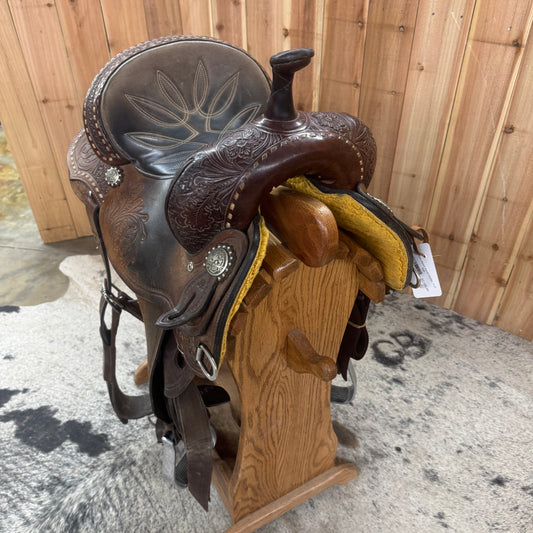 Used Allen Ranch Barrel Saddle, 13.5" Seat