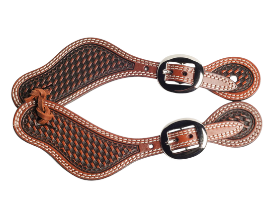 Cowboy Chrome Women's Basket Weave Spur Straps