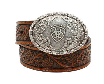 Ariat Boy's Floral Embossed Leather Belt