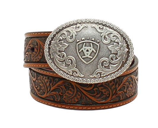 Ariat Boy's Floral Embossed Leather Belt