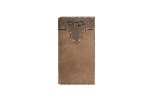 Wrangler Men's Tan Leather Checkbook Wallet