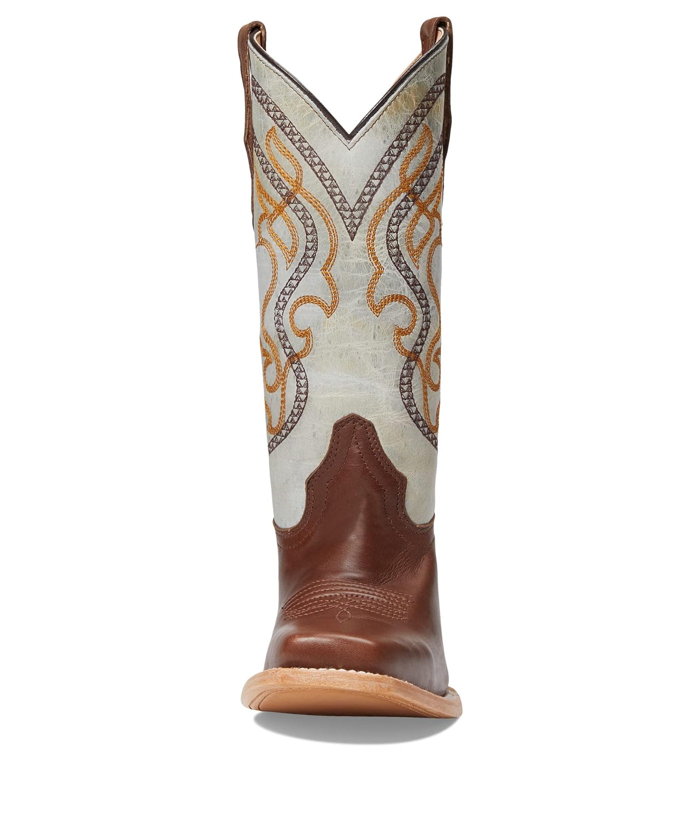 Circle G Teen Brown & Aqua Embroidery Square Toe Boots