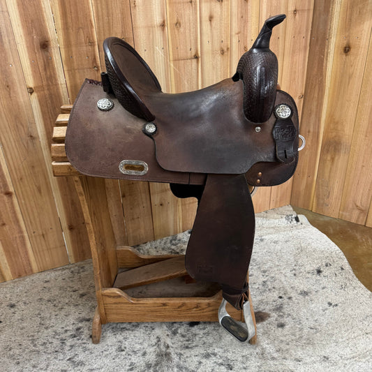 Used R Bar B Jetmore Barrel Saddle, 15" Seat